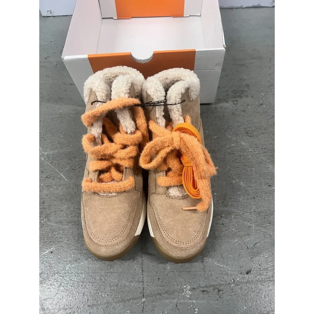 Timberland Retro Swift Sneaker Women US 8.5 Beige Suede High-Top Lifestyle Shoes